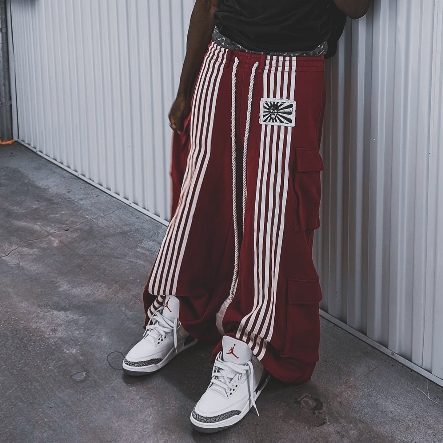 Casual Street Wide-Leg Pocket Double Waistband Sweatpants