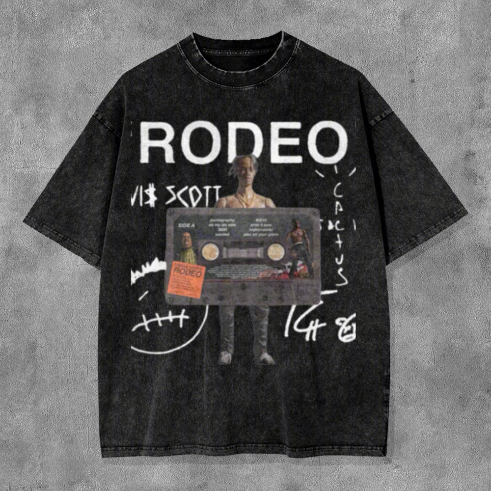 Rodeo Washed Distressed Short Sleeve T-Shirt