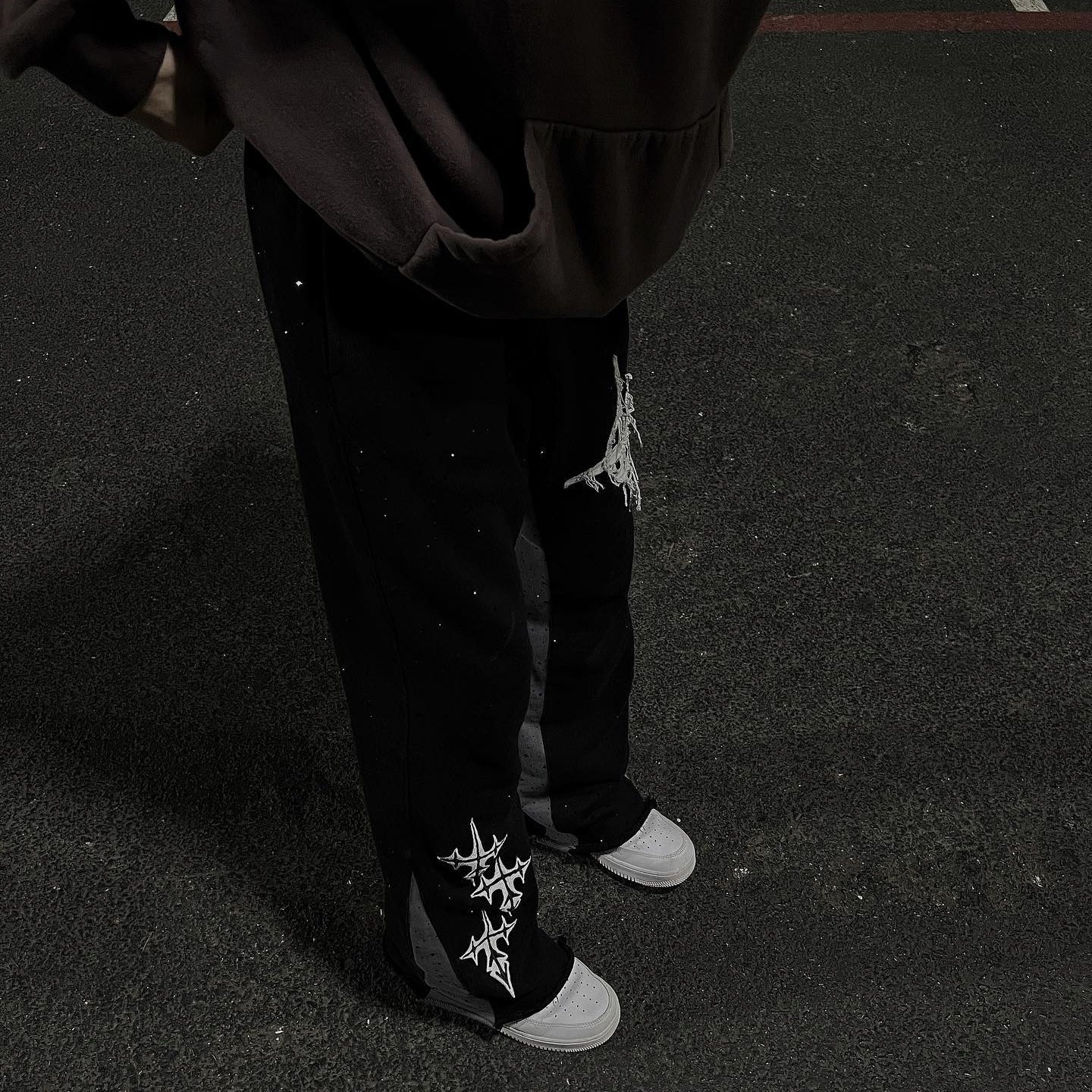 Cross casual street stitching sweat pants