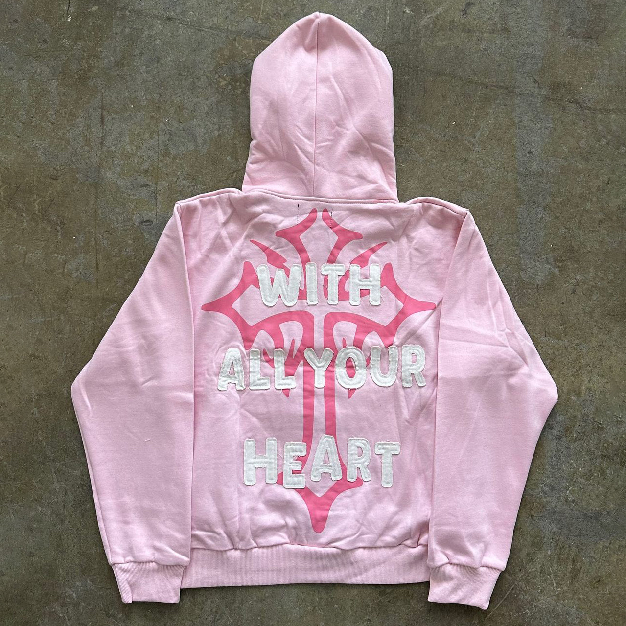 Trust The Lord Print Long Sleeve Zipper Hoodies