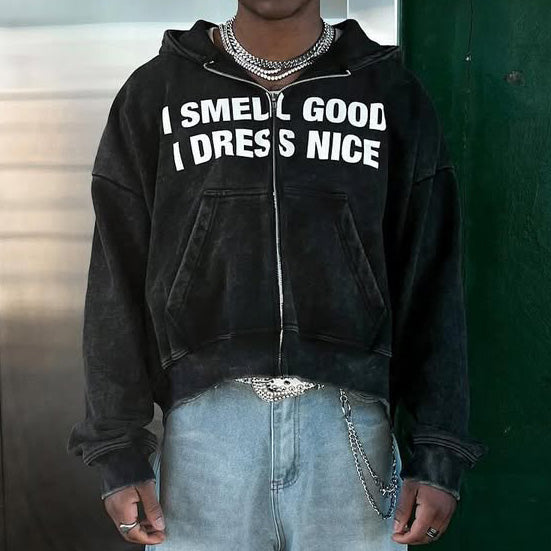 I Smell Good I Dress Nice Print Long Sleeve Hoodies