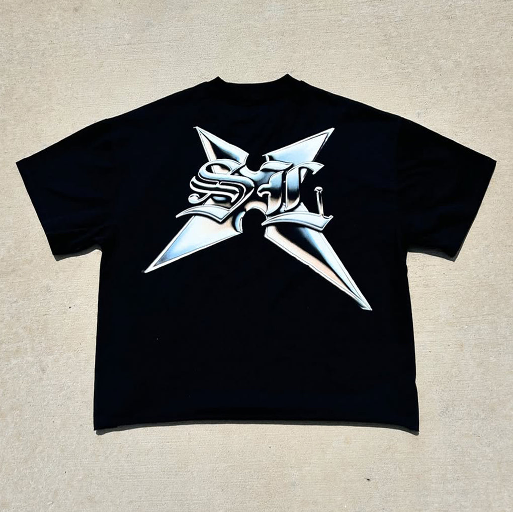 Sharp Eyes Print Short Sleeve T-Shirt