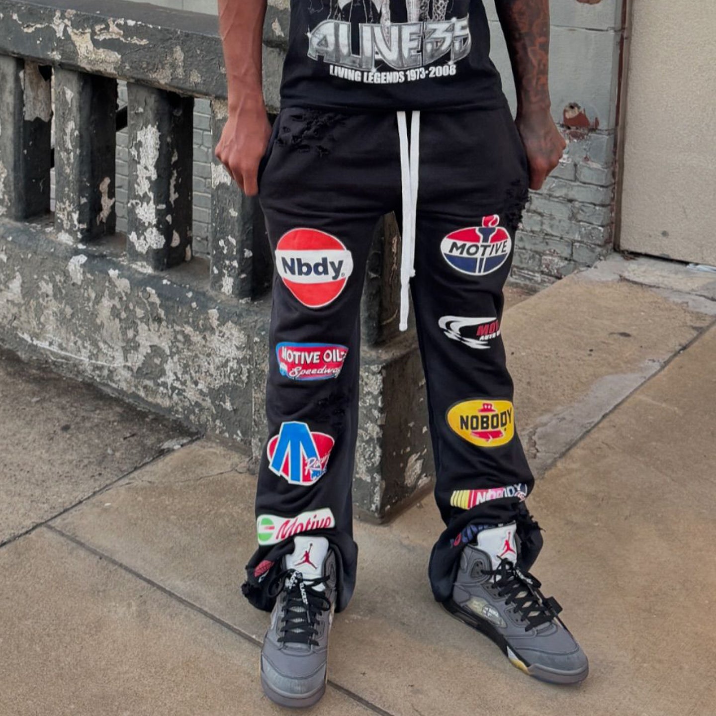 Casual Retro Spray Color Heavy Sweat Pants