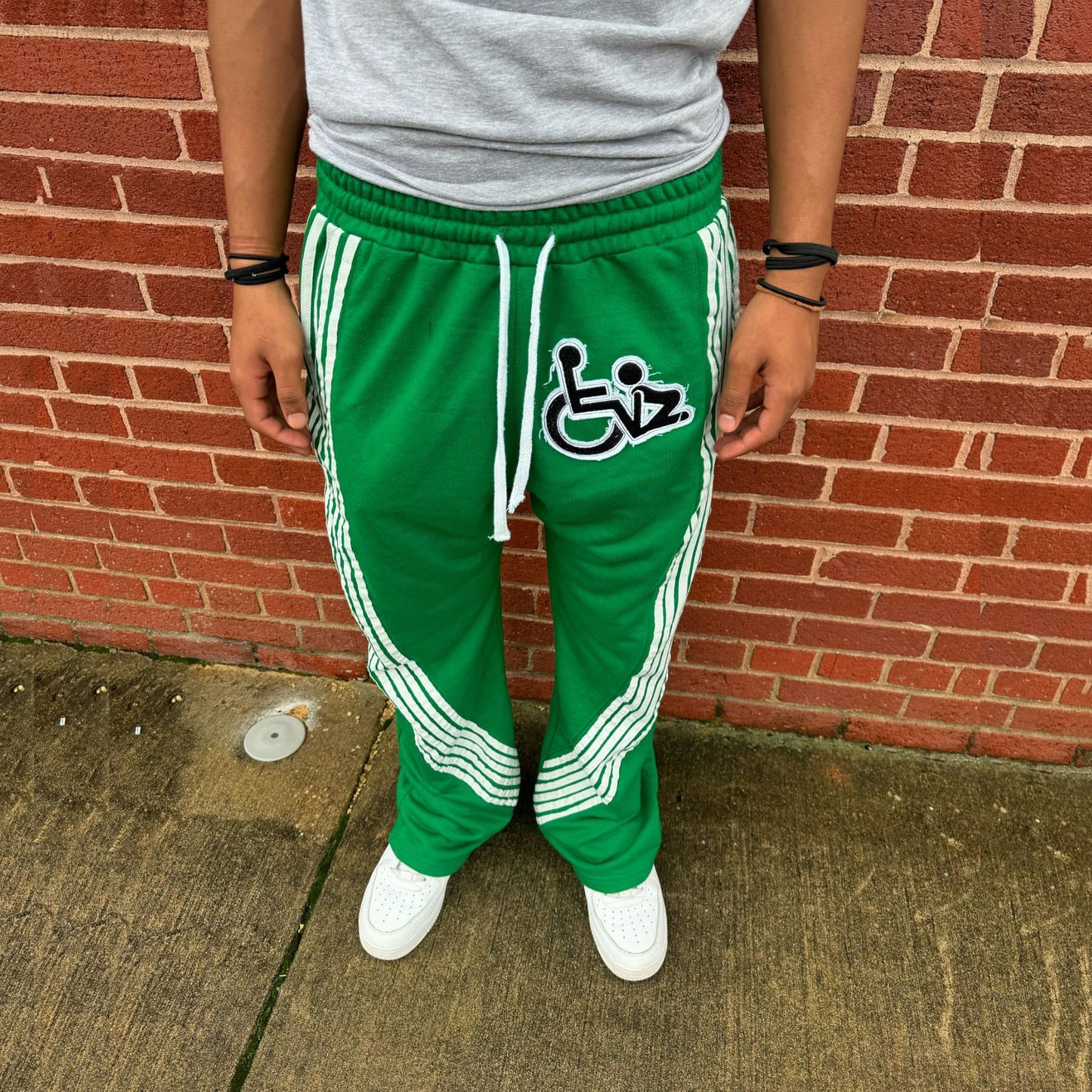 Striped casual street style wide-leg sweatpants