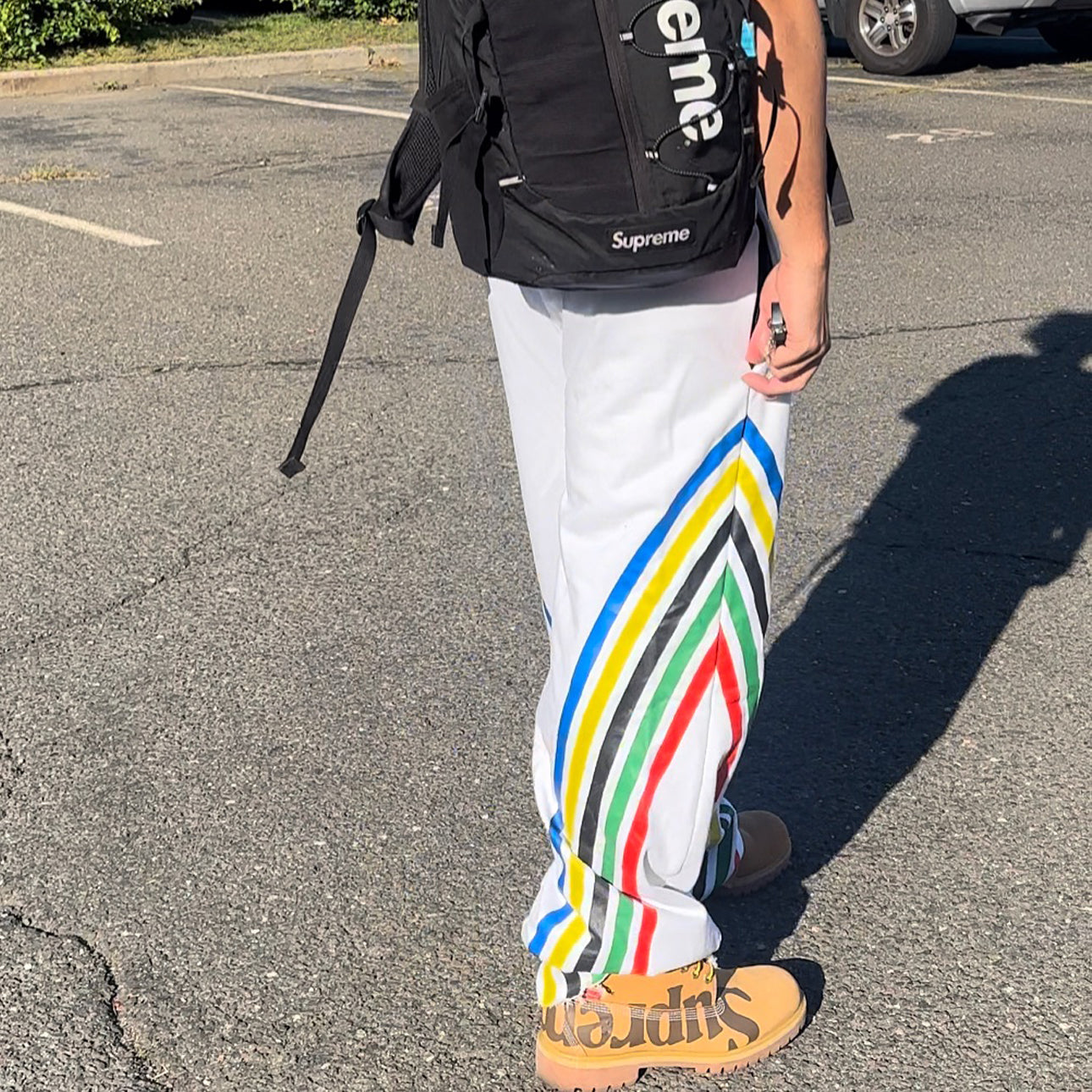Rainbow casual street style wide-leg sweatpants