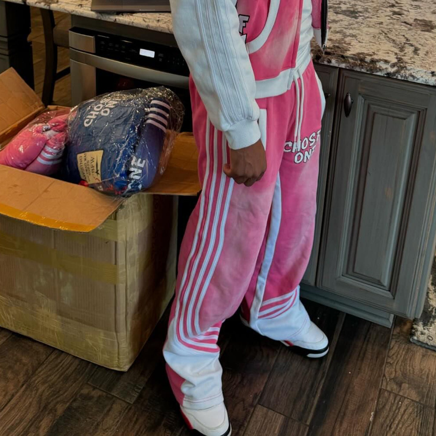 Casual Street Striped Wide-Leg Sweatpants