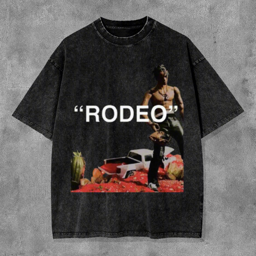 Fashion Redeo Washed Distressed Short Sleeve T-Shirt