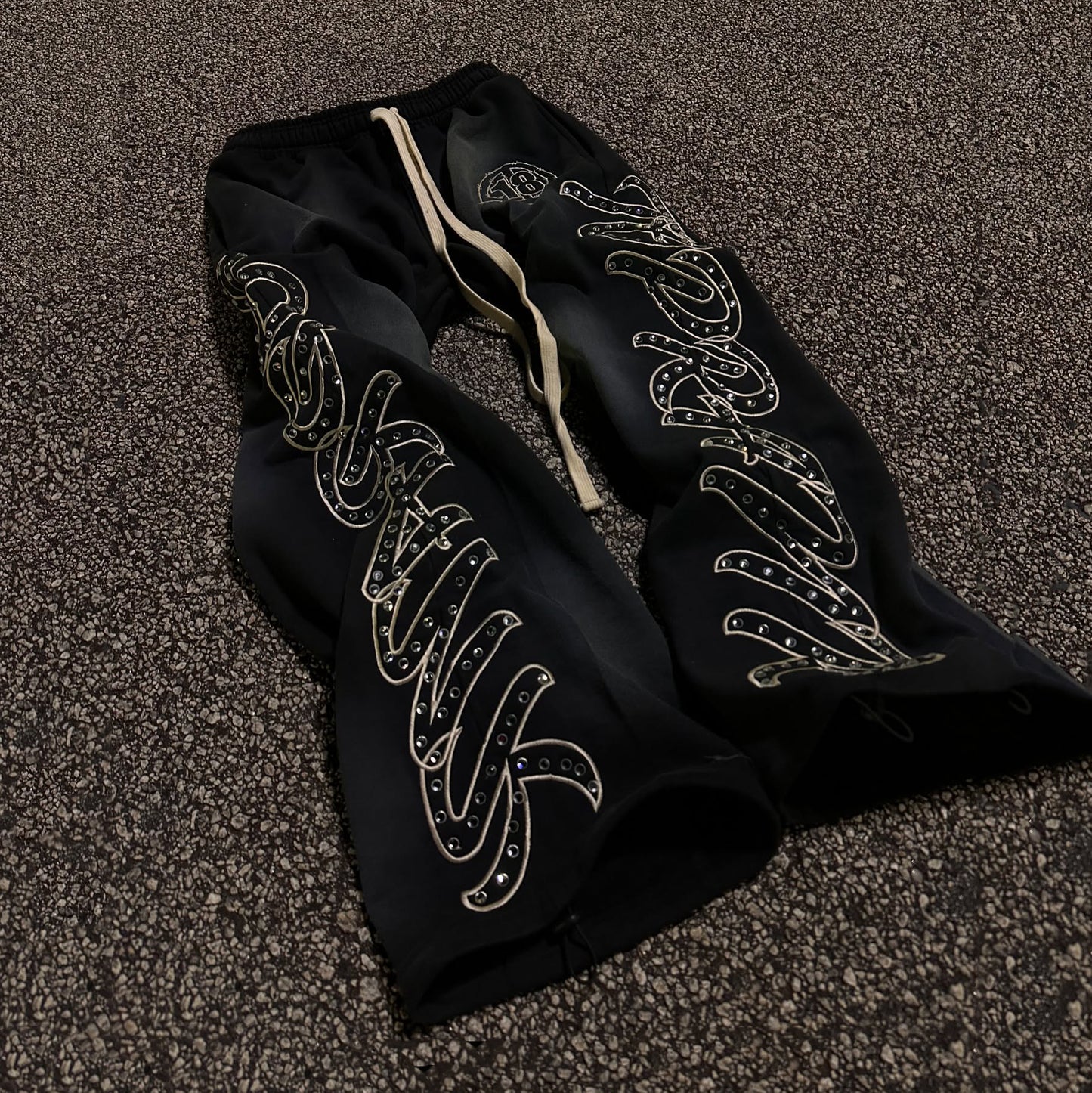 Starry casual street retro washed wide-leg sports pants