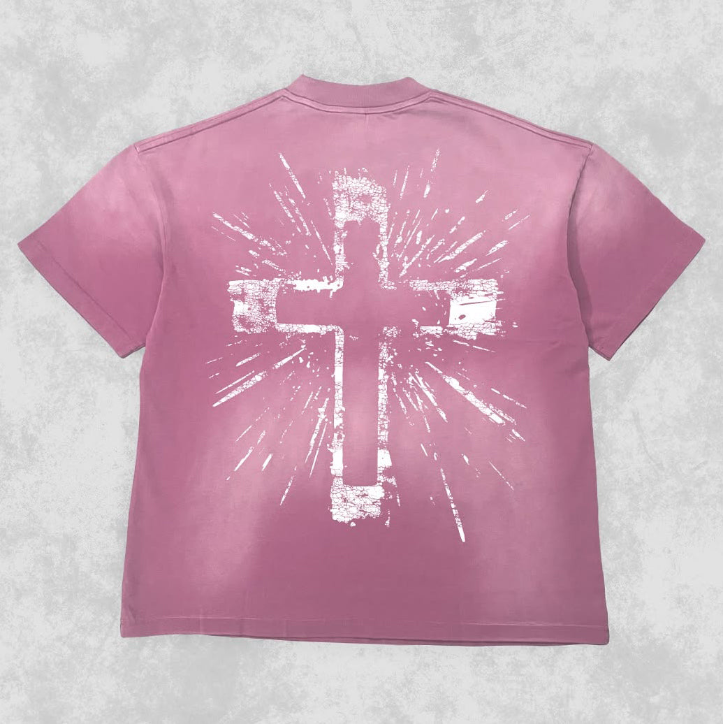 Follow God Tie Dye Print Short Sleeve T-Shirt