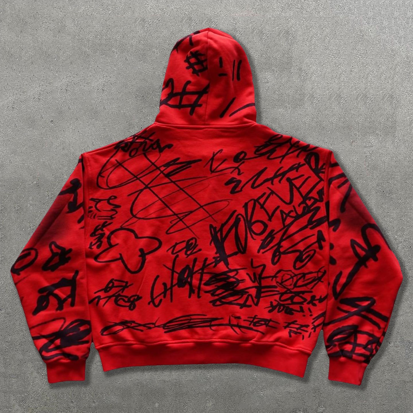 Graffiti Print Long Sleeve Zipper Hoodies