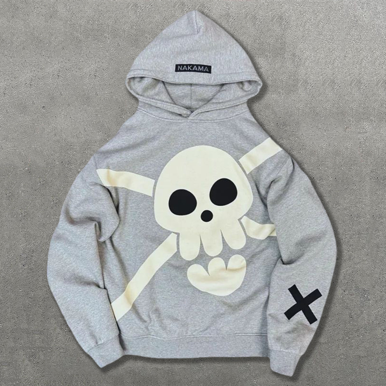 Letter Skull Print Long Sleeve Hoodies