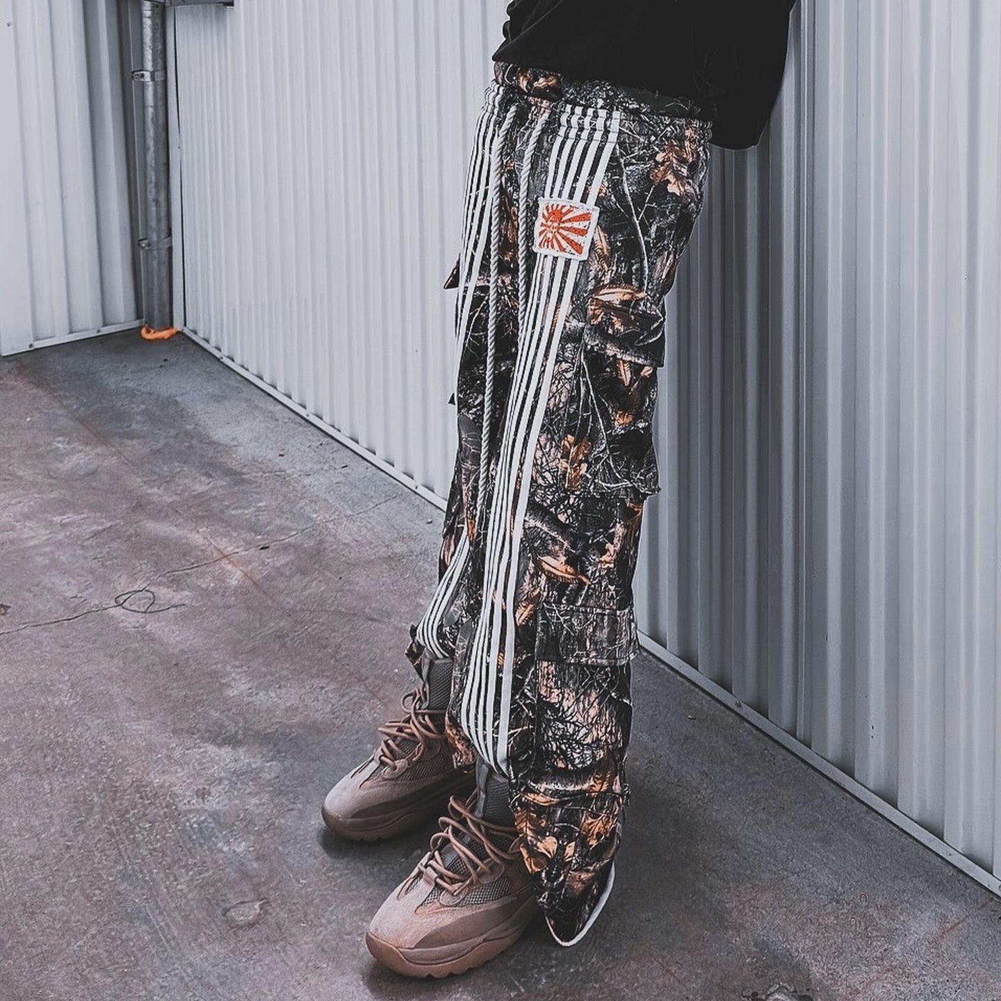 Camouflage hunter casual street wide-leg pocket double waist sweatpants