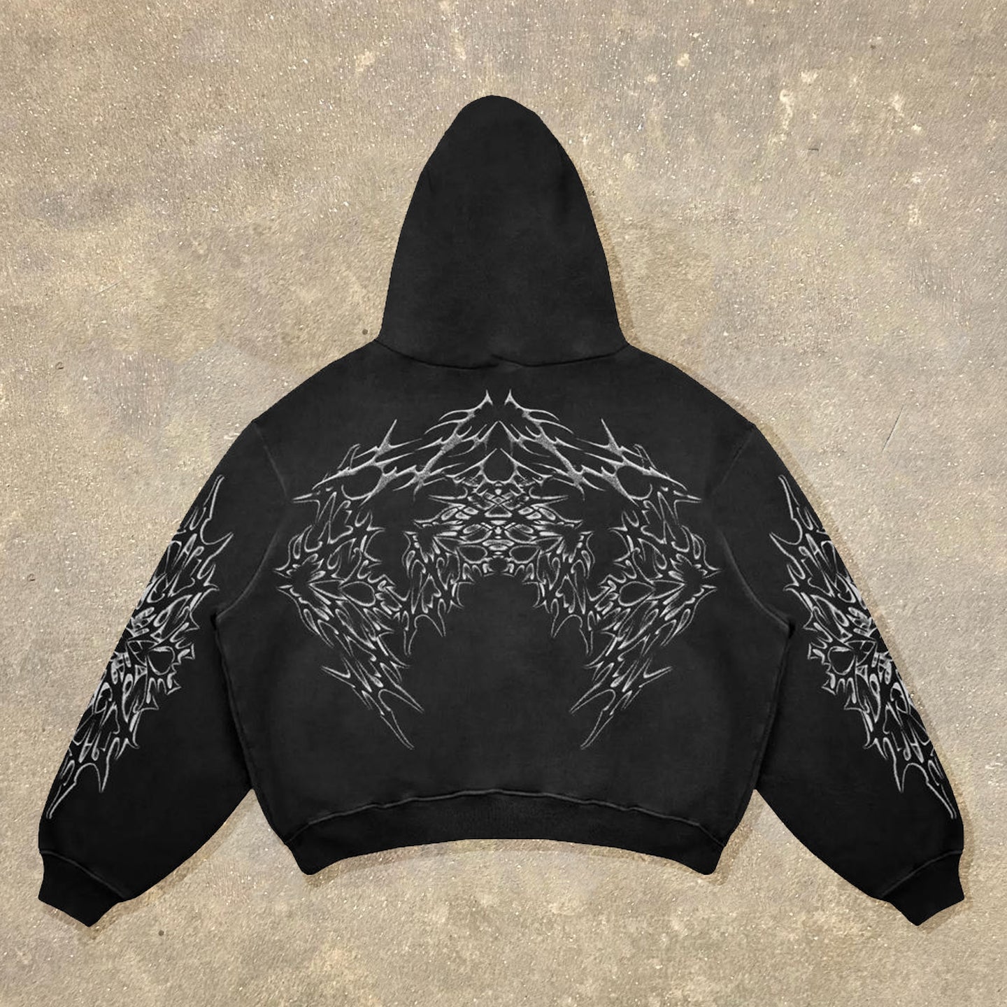 Bat Wing Print Long Sleeve Hoodies