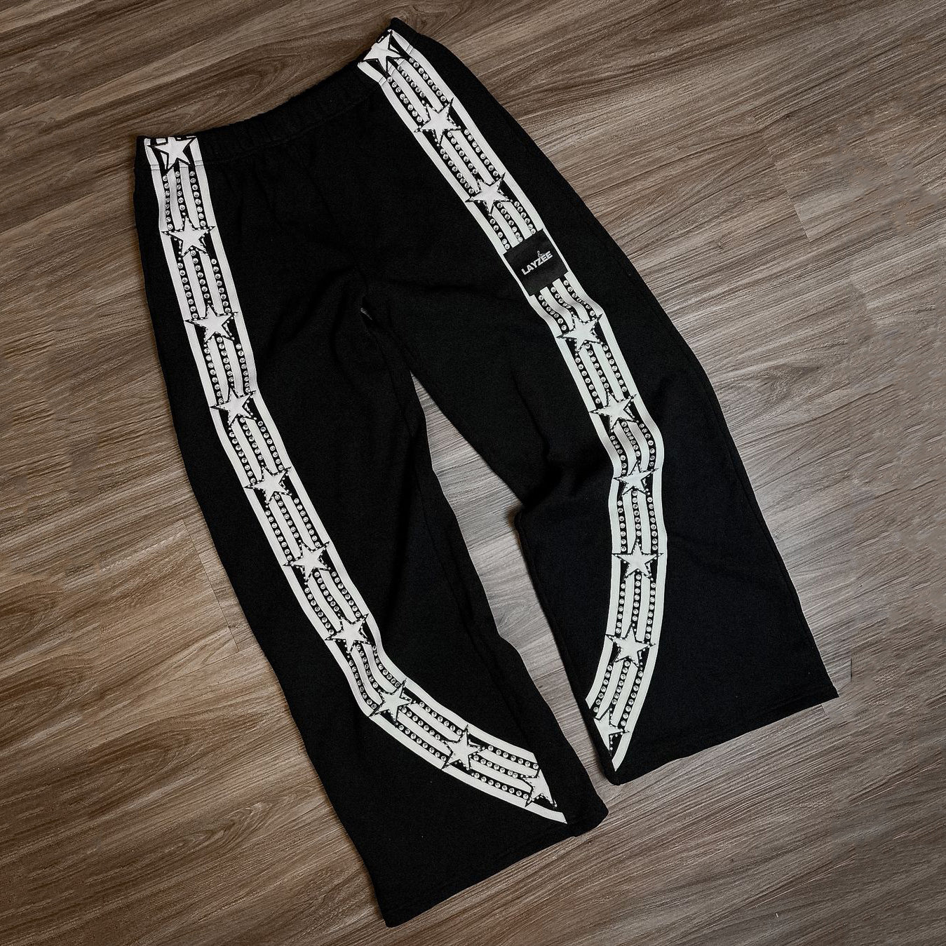 Star casual street wide-leg heavyweight sports pants