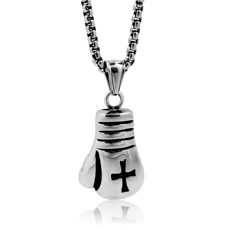 Domineering boxing glove pendant necklace titanium stainless steel pendant fashion men's sports pendant jewelry