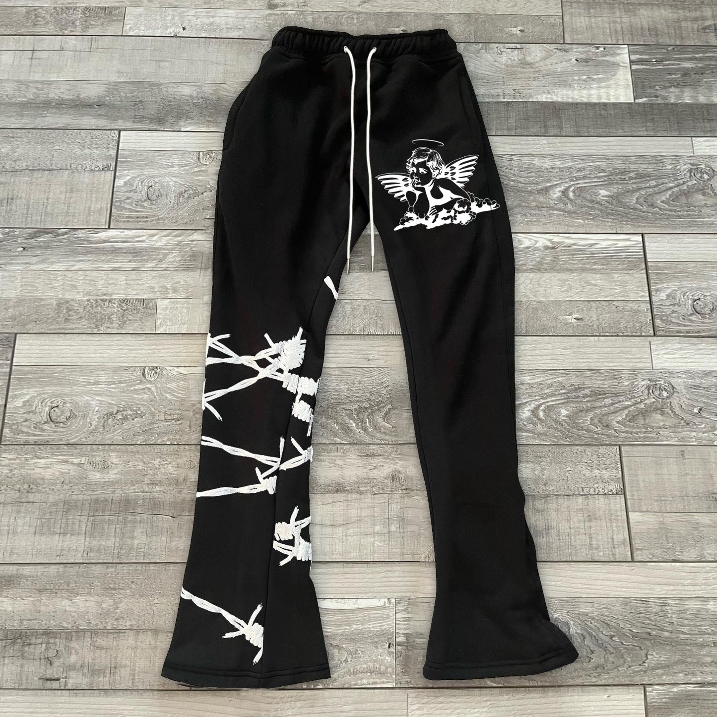 Fashion personality angel thorn casual flared trousers
