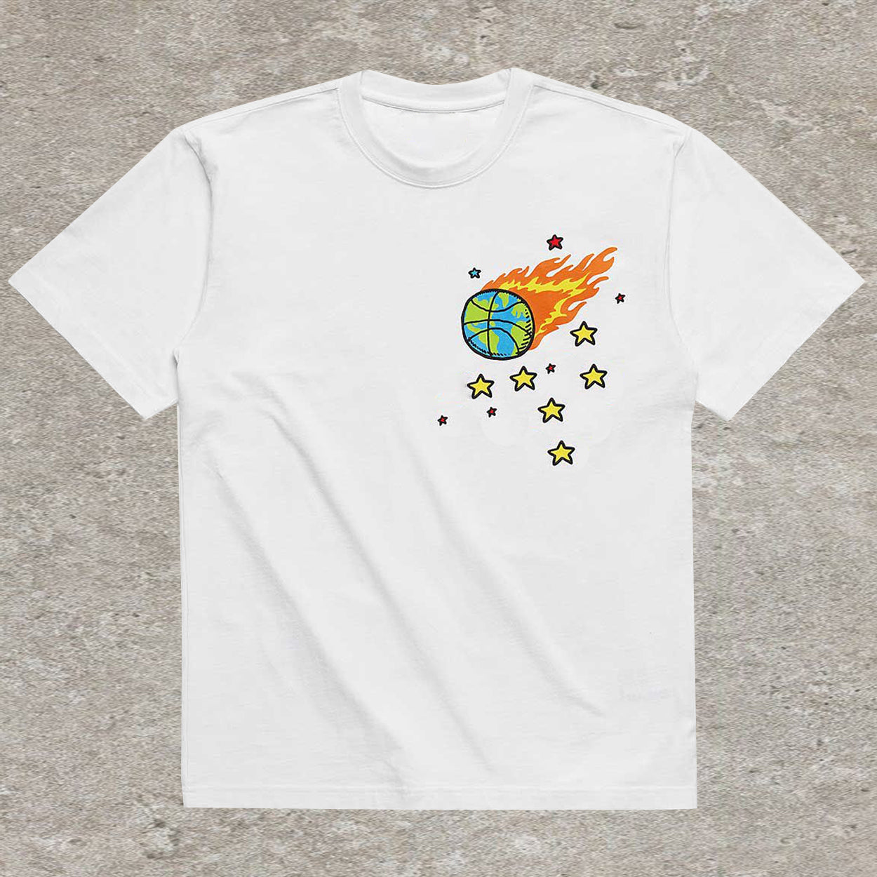 Personalized flame Sports print short-sleeved T-shirt