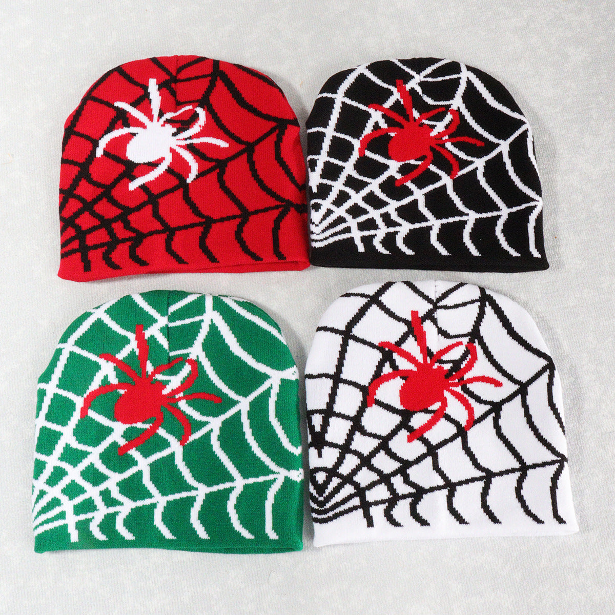 Halloween Spider Web Wool Warm Men's and Women's Knitted Hats