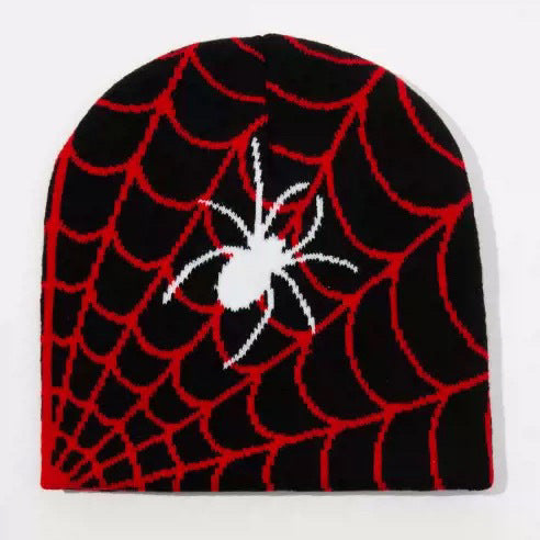 Halloween Spider Web Wool Warm Men's and Women's Knitted Hats