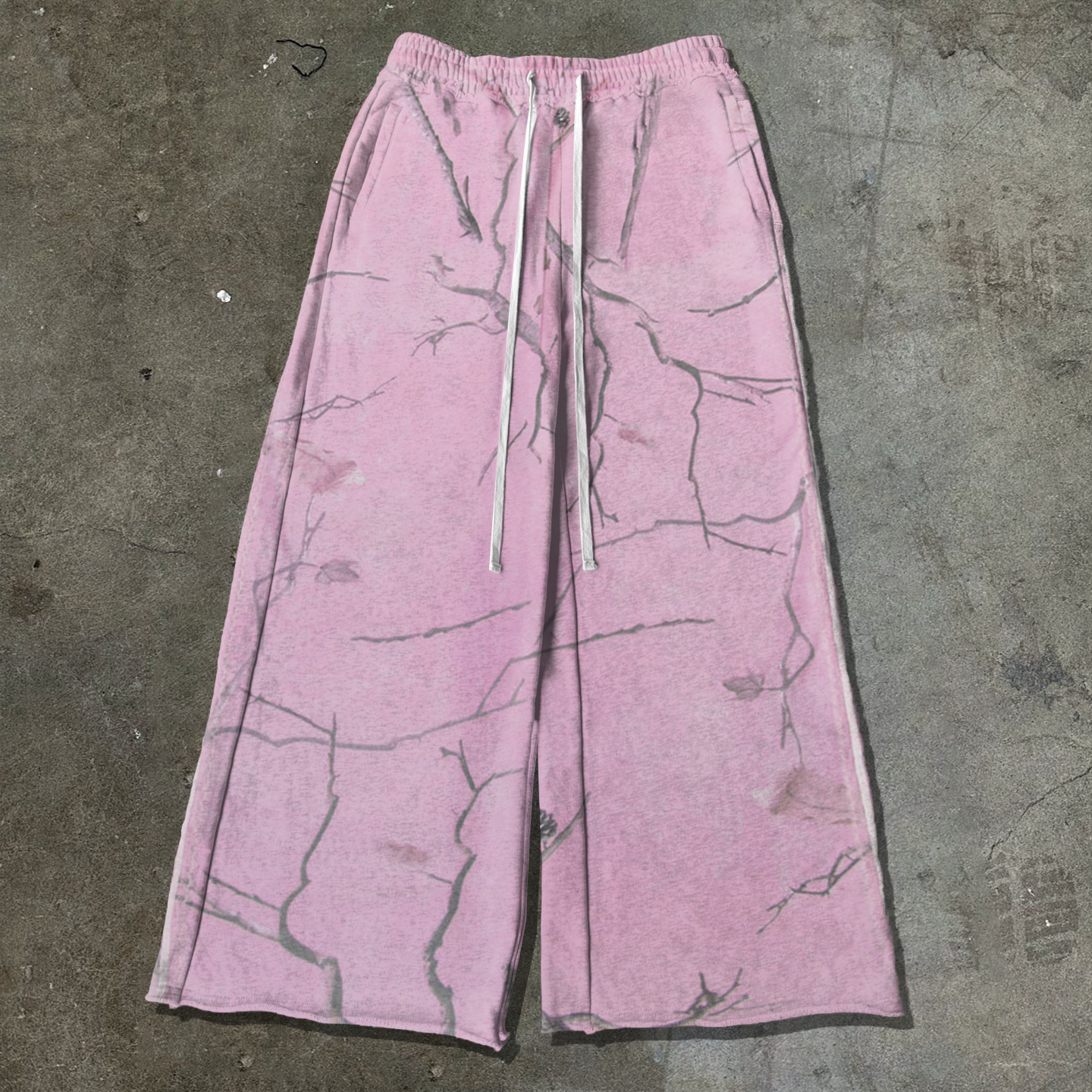 Tree Print Solid Color Casual Pants