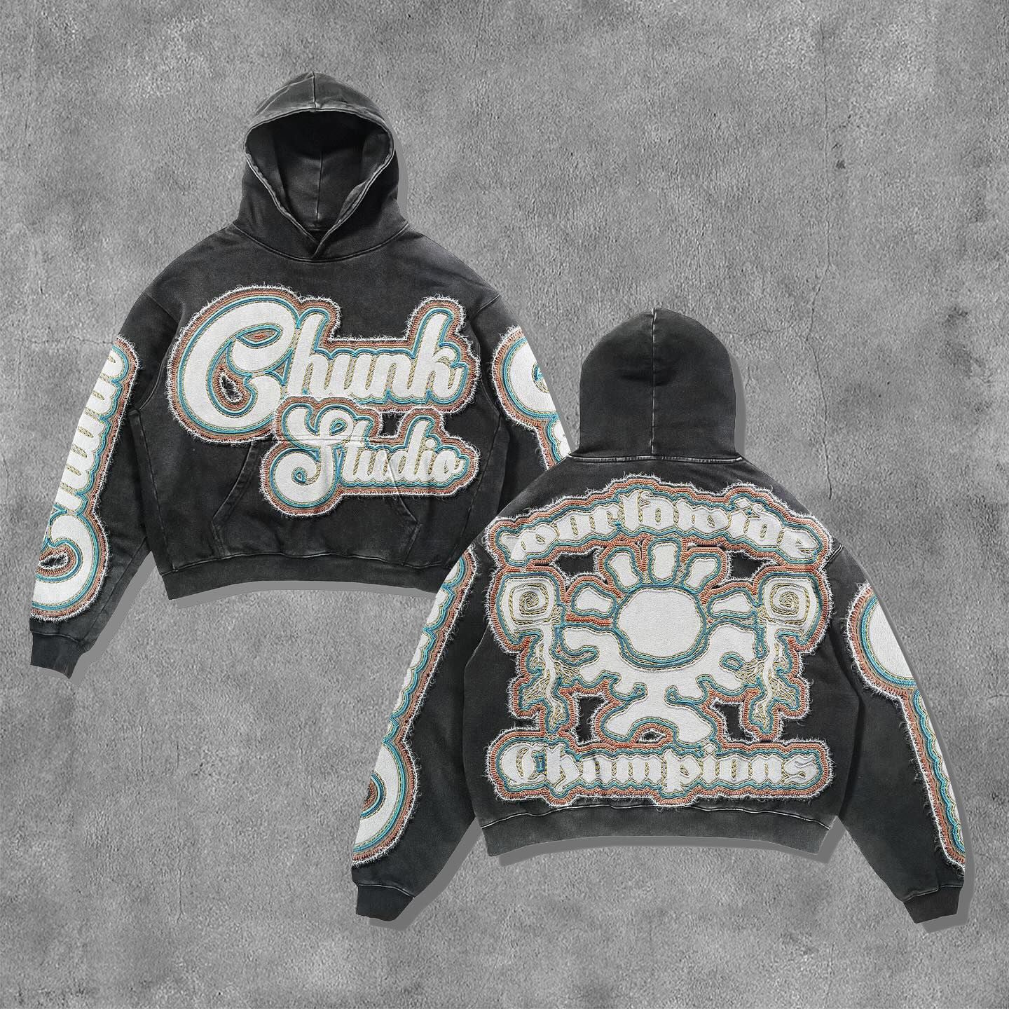 Chunk Studie Print Long Sleeve Hoodies