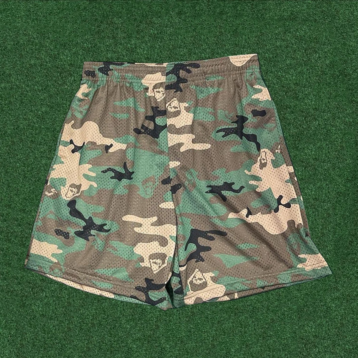 Letter Digital Camouflage Print T-Shirt Shorts Two-Piece Set