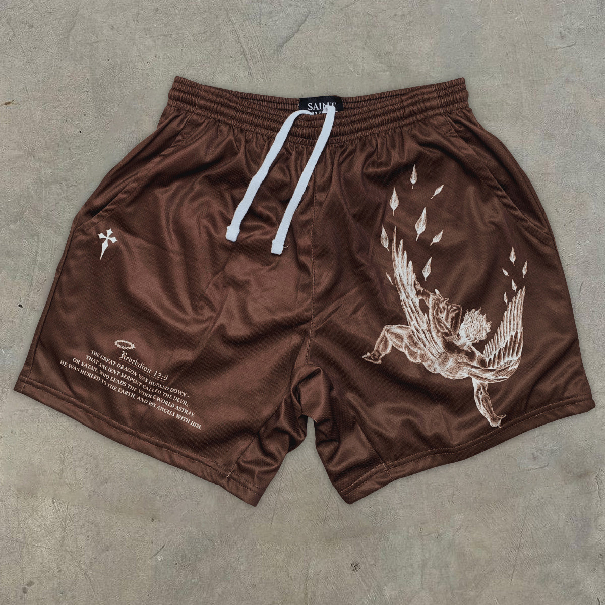 Fallen Angel Vintage Graphic Stretch Shorts