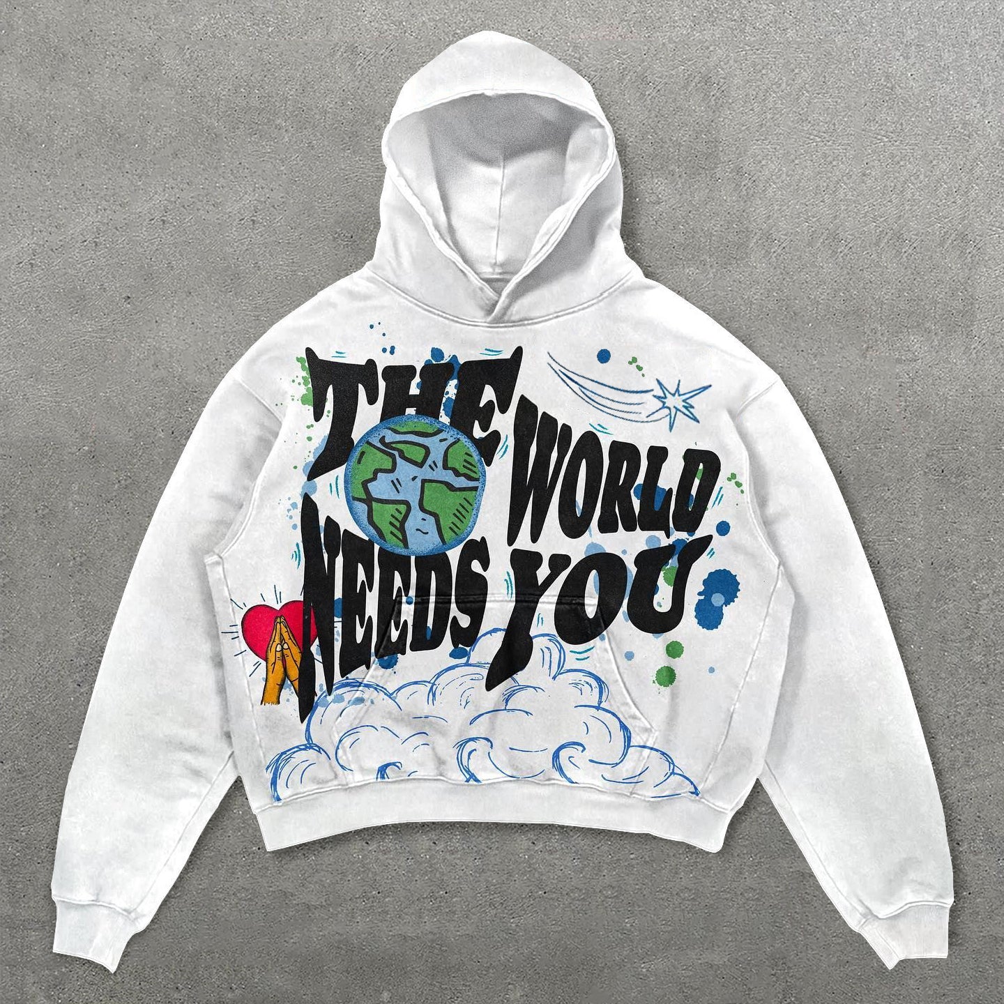 The World Needs You Print Long Sleeve Hoodie