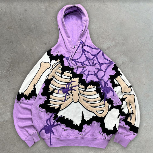 Spider Skull Casual Street Hoodie