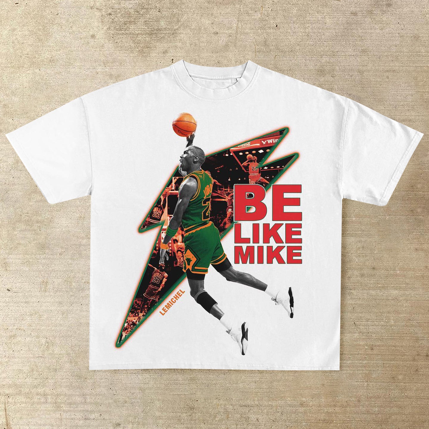 Fashionable basketball character print T-shirt