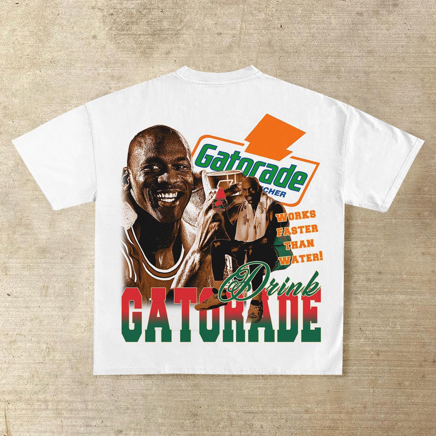 Fashionable basketball character print T-shirt