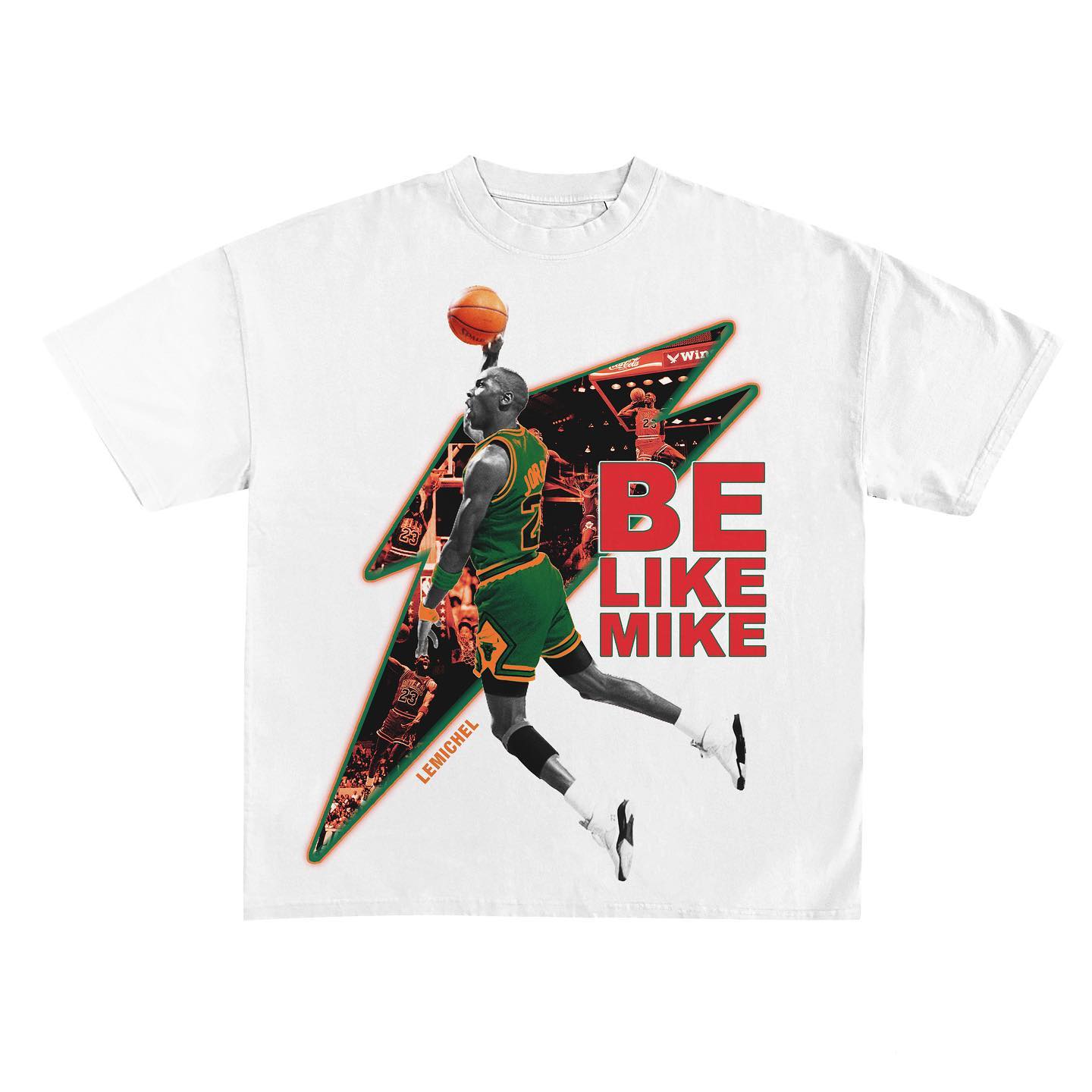 Fashionable basketball character print T-shirt