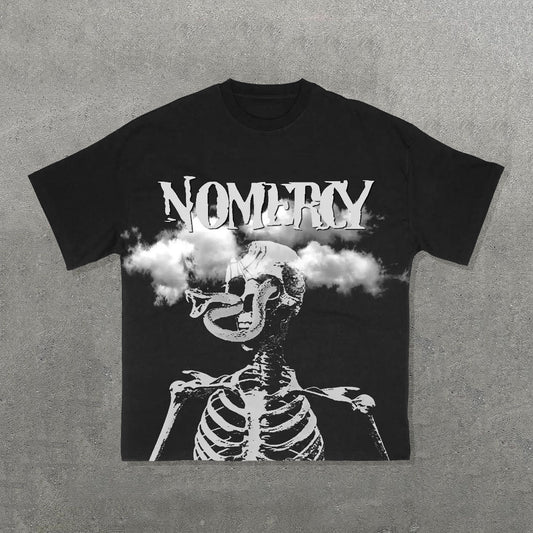 No Meruy Print Short Sleeve T-Shirt