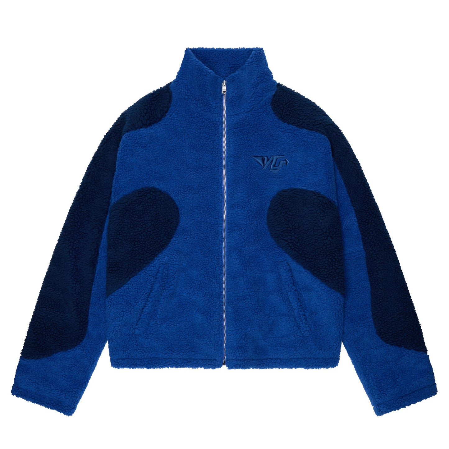 Letter Contrast Color Stitching Zipper Fleece Jacket