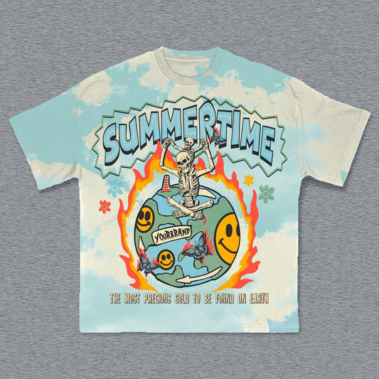 Summertime Print Short Sleeve T-Shirt