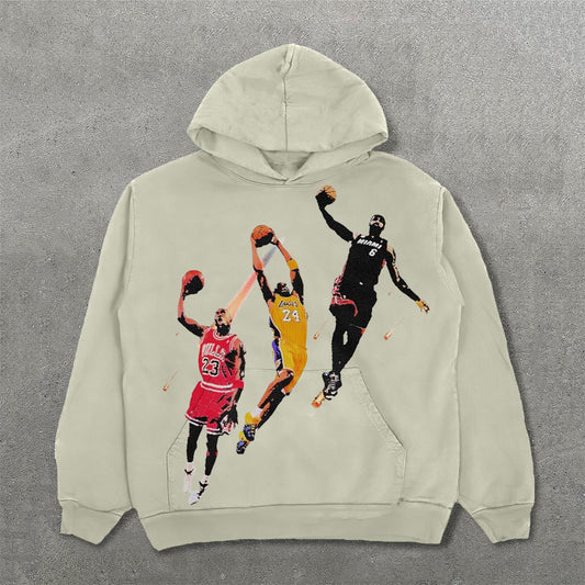 Basketball Among The Greats Print Long Sleeve Hoodies