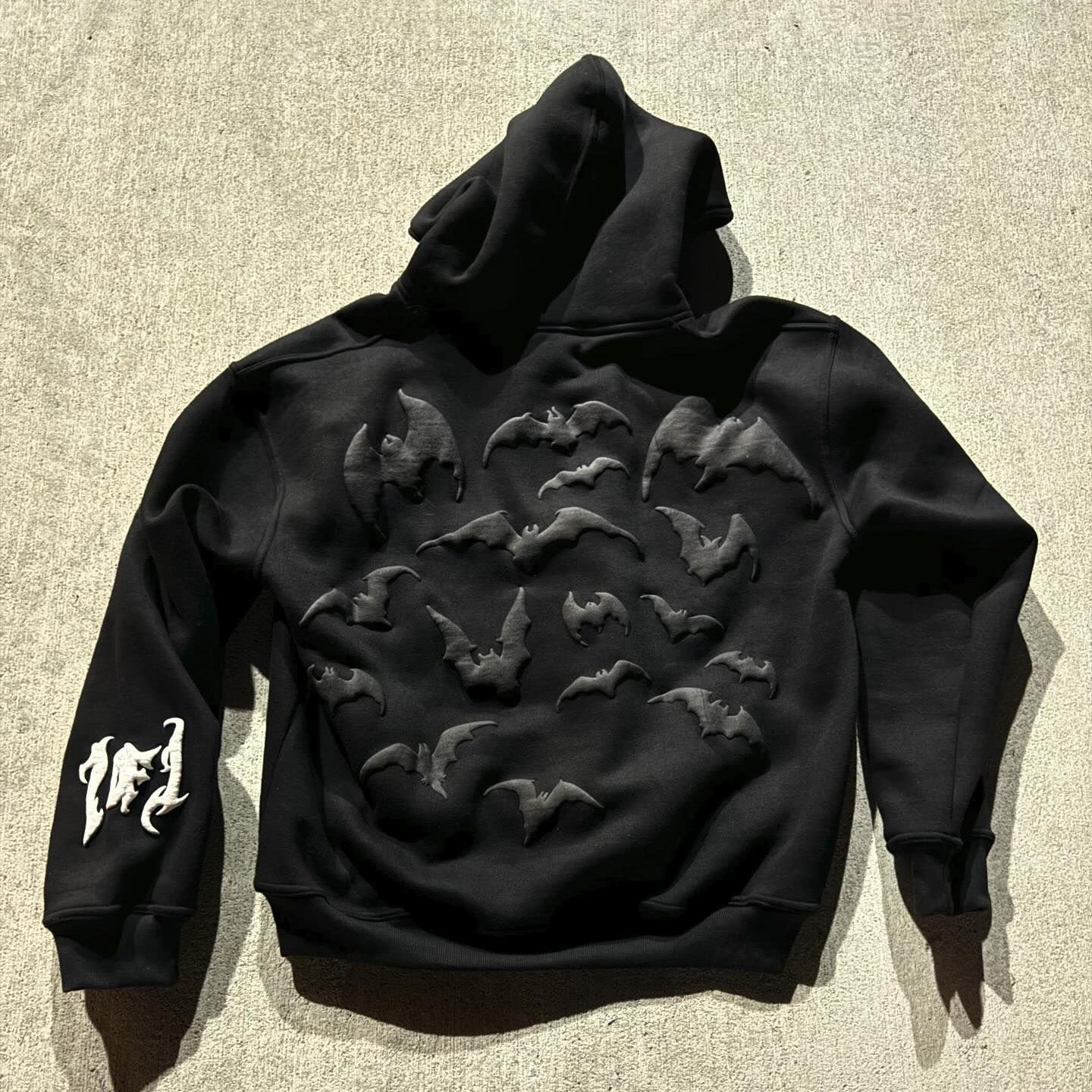 Bat Bubble Print Long Sleeve Hoodies