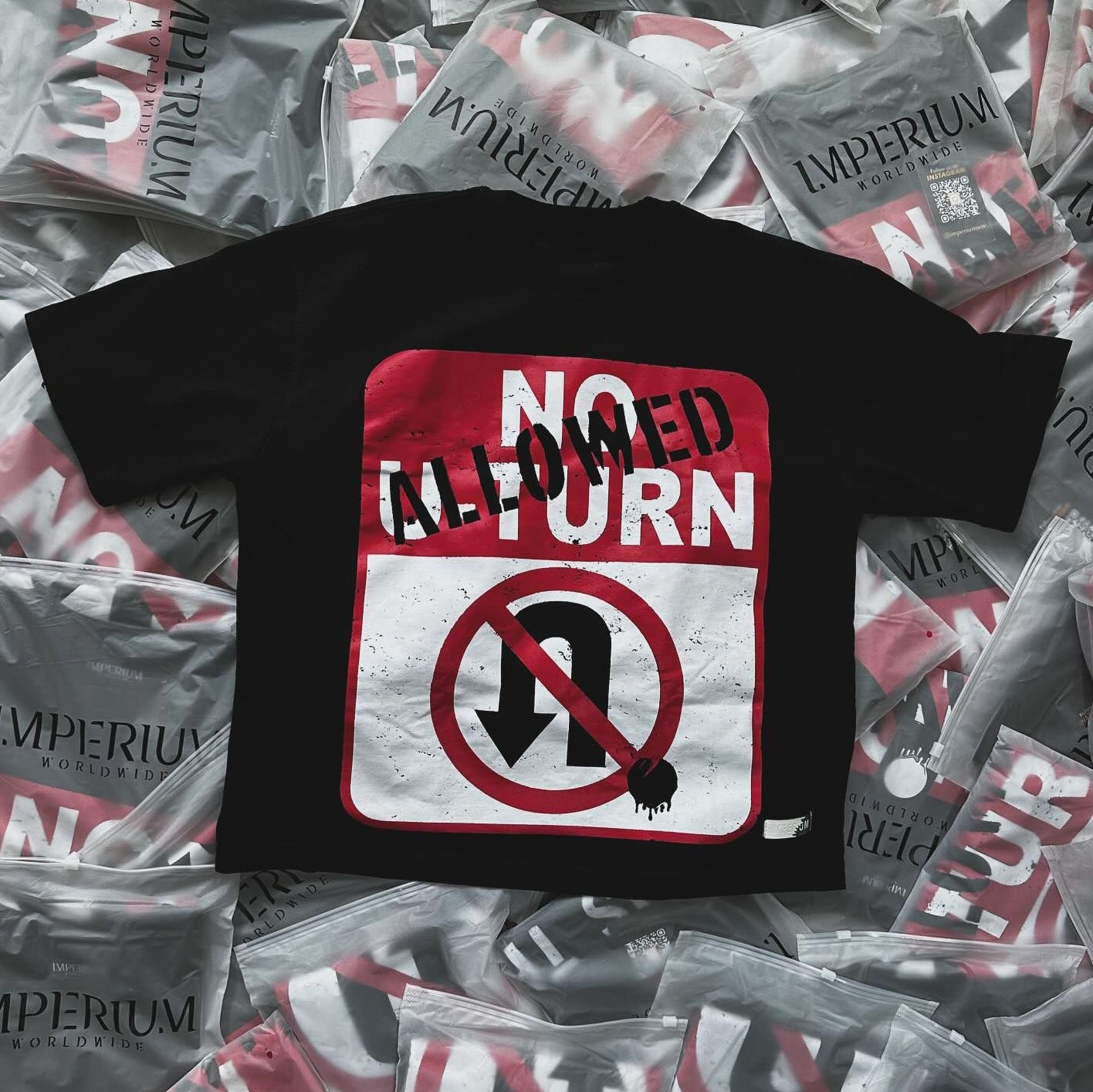 No U Turn Print Short Sleeve T-shirt