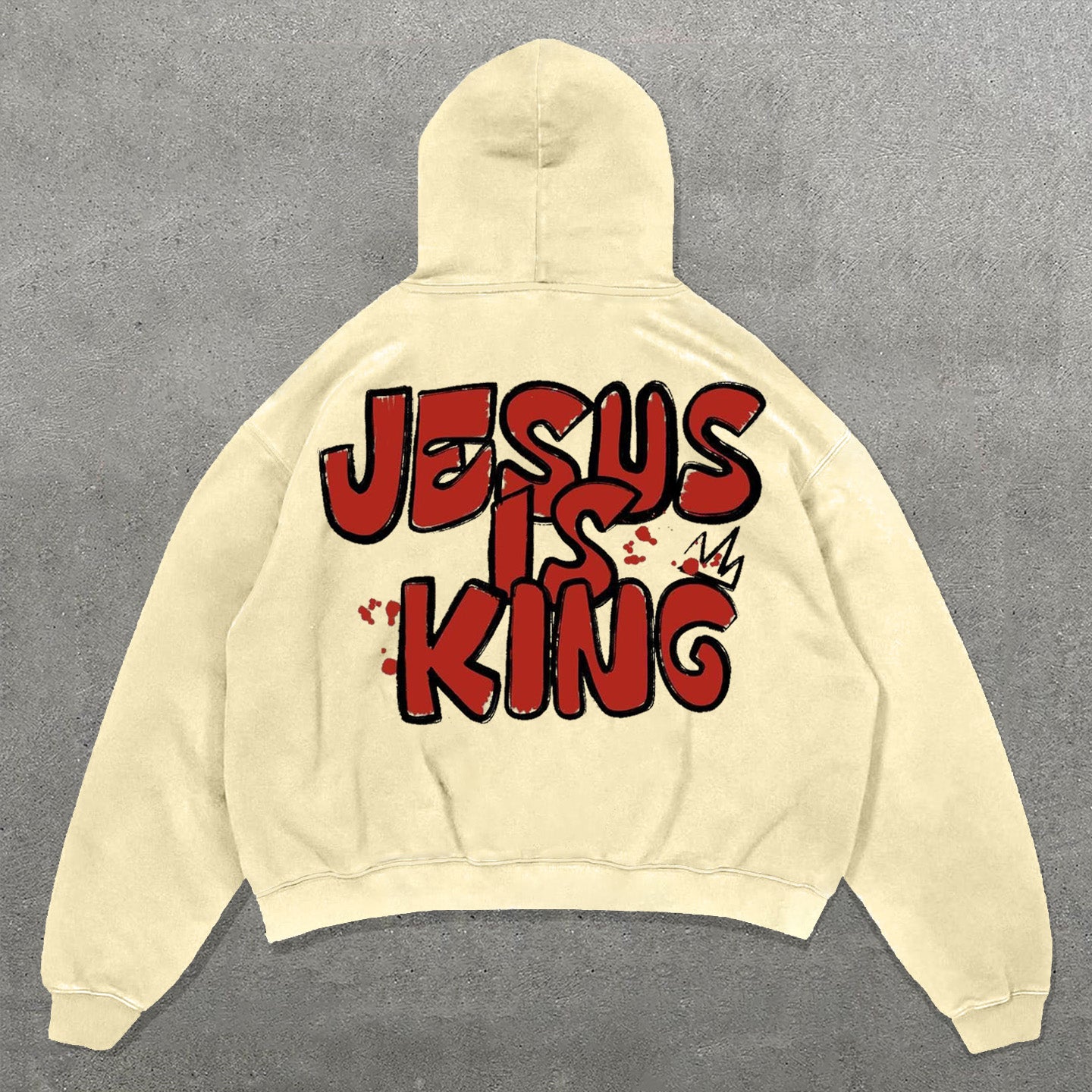 Casual Jesus Is King Print Long Sleeve Hoodies