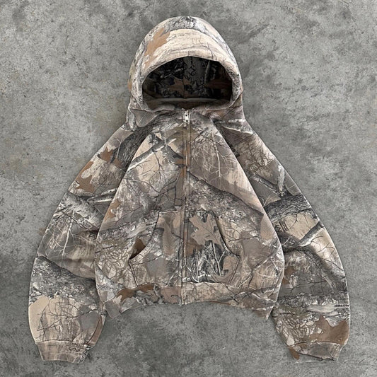 Fashion Camouflage Print Long Sleeve Zipper Hoodies