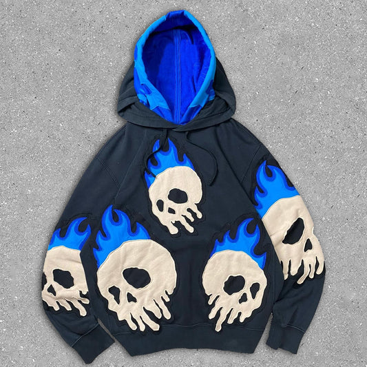 Skull Double Hooded Sweatshirt