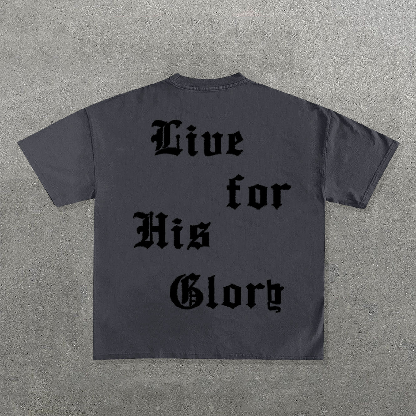 Live For His Glory Print Short Sleeve T-Shirt