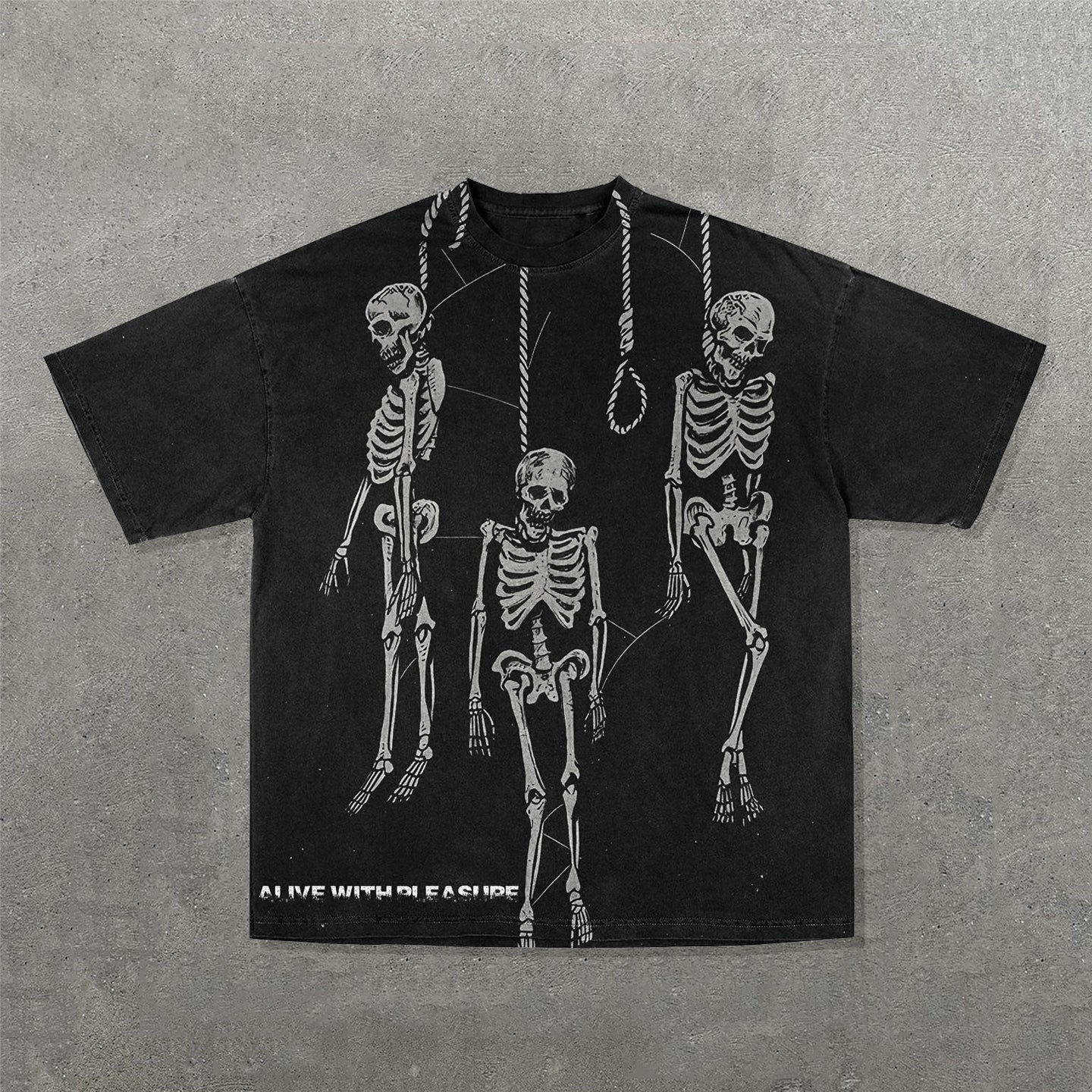 Skull Hanged Print Short Sleeve T-Shirt