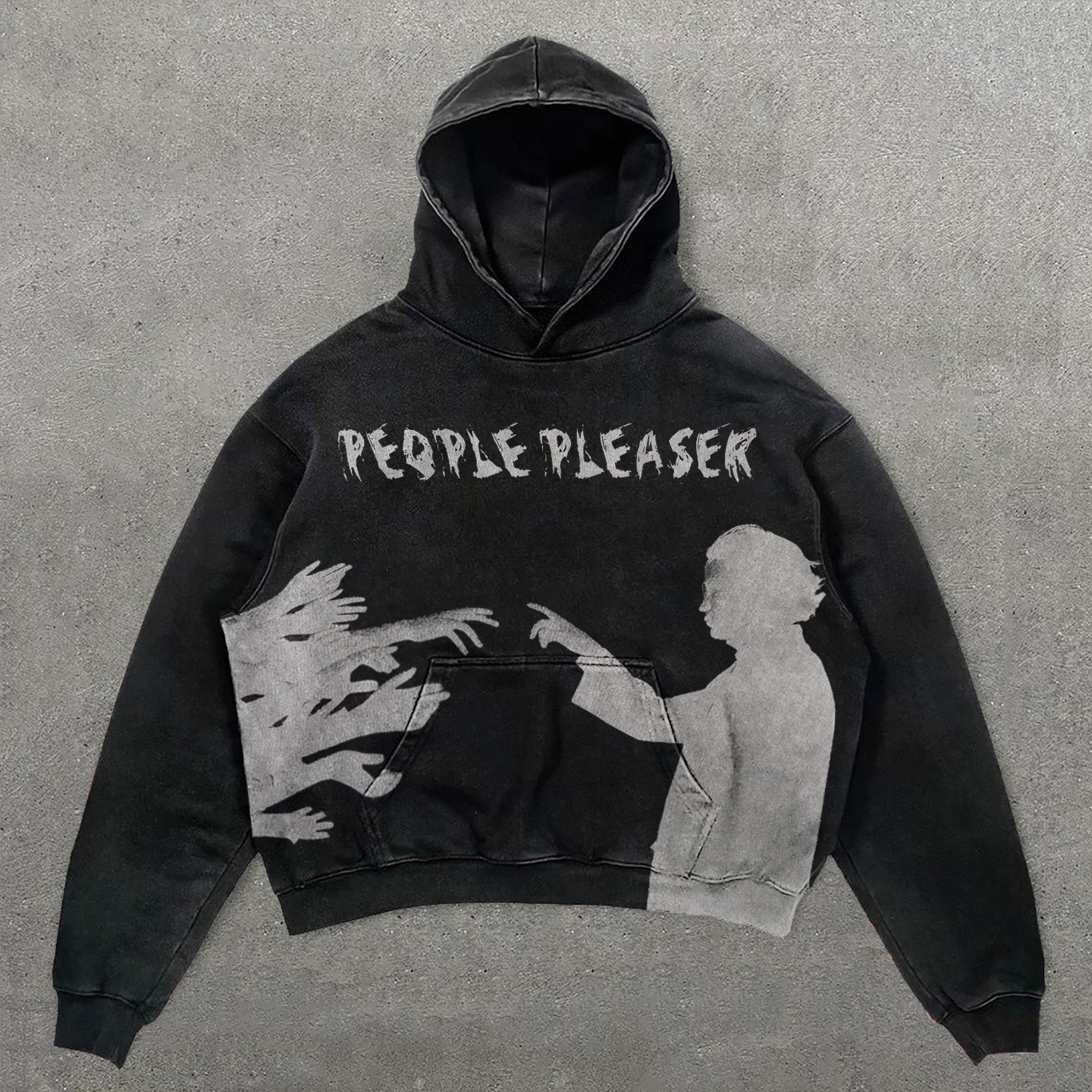 People Pleaser Print Long Sleeve Hoodie