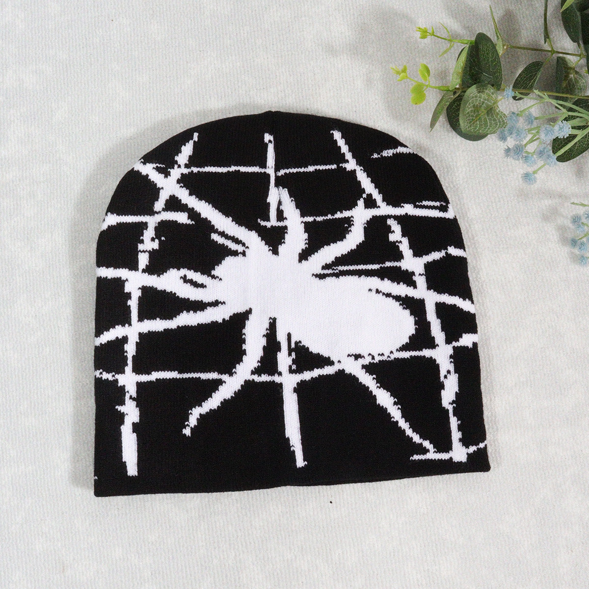 Trendy Pullover Spider Web Y2K Jacquard Hat for Men and Women