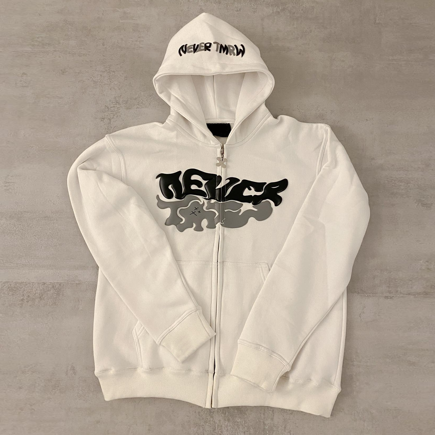 Fashion Lettering Printed Zip-Up Hoodie