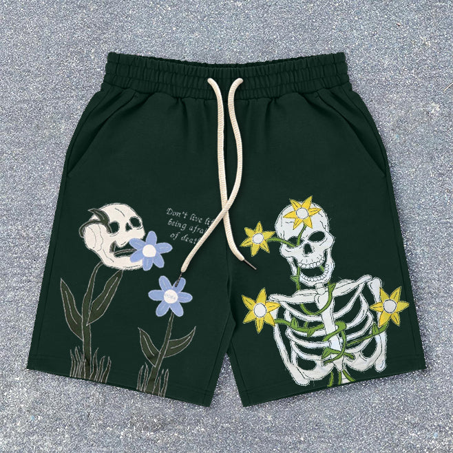 Skull Retro Hip Hop Shorts