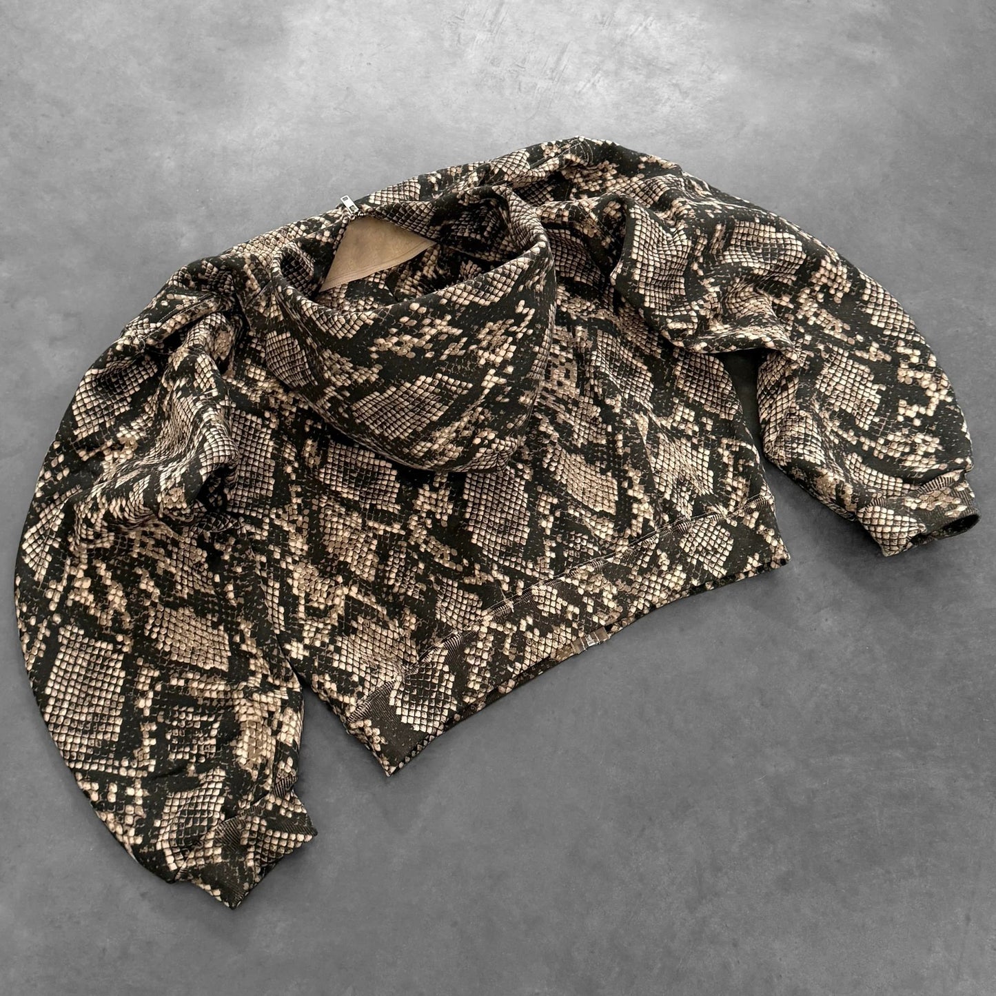 Snake Pattern Print Long Sleeve Zipper Hoodies