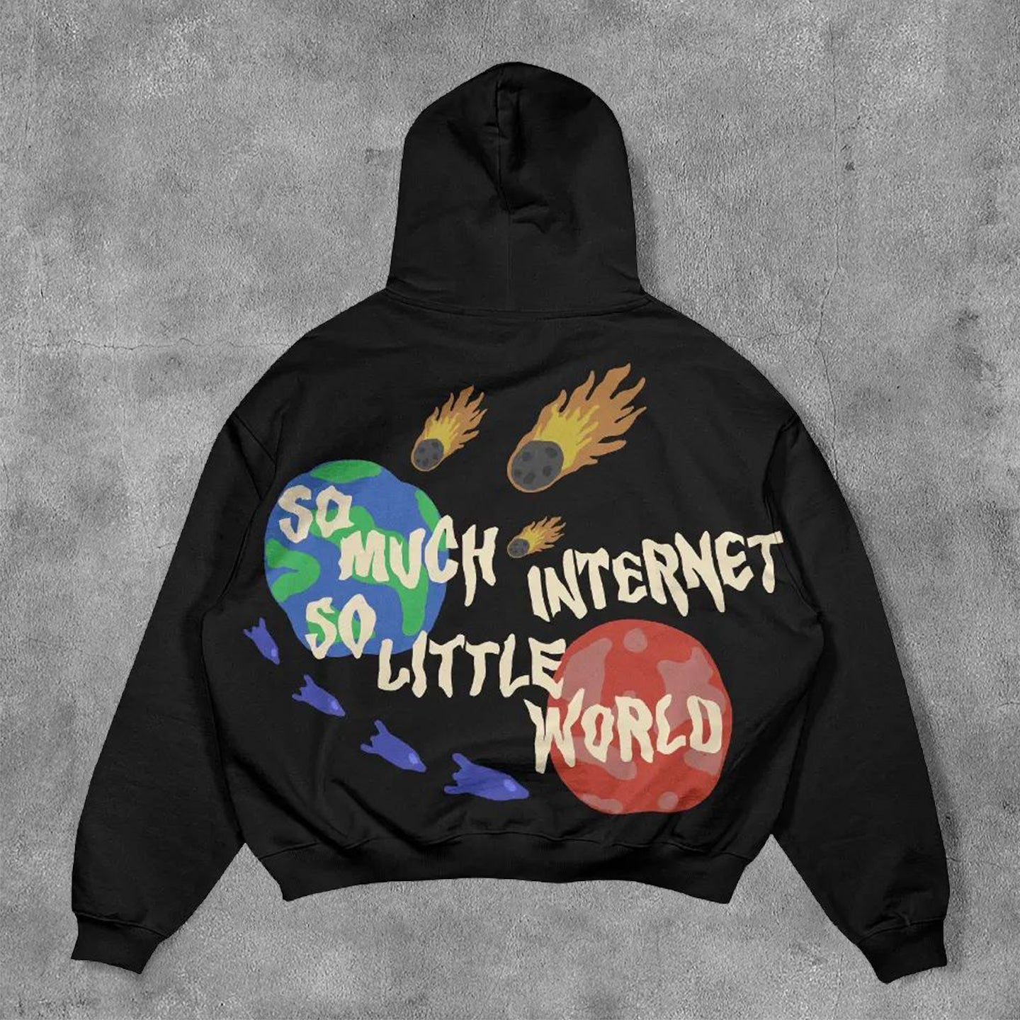 So Much Internet So Little World Print Long Sleeve Hoodies