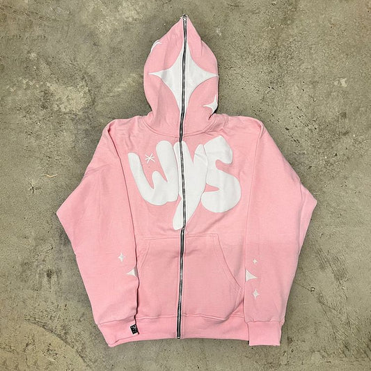 Stars Print Full Zip Hoodie